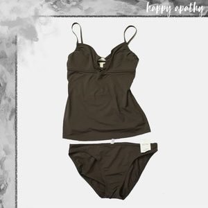 Michael Kors Shirred Bra Tankini - Brown